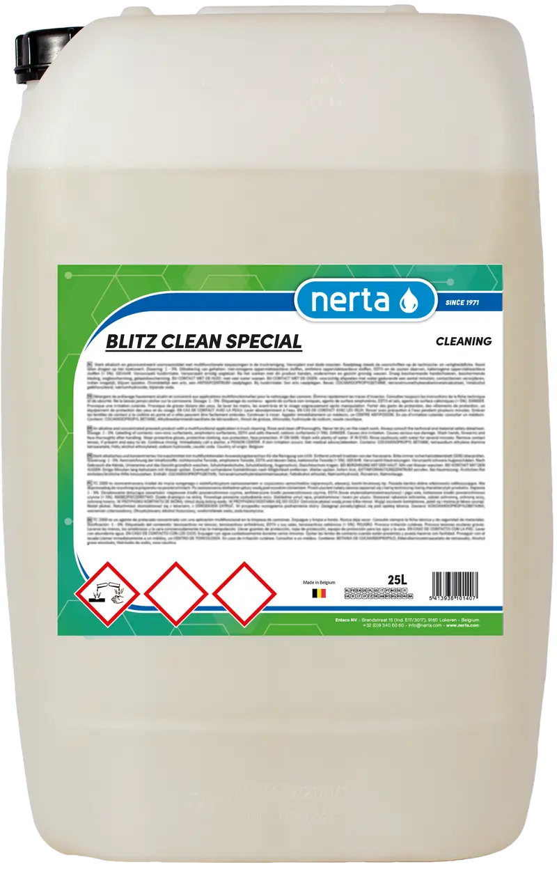 Упаковка продукції Nerta 25л. BLITZ CLEAN SPECIAL.