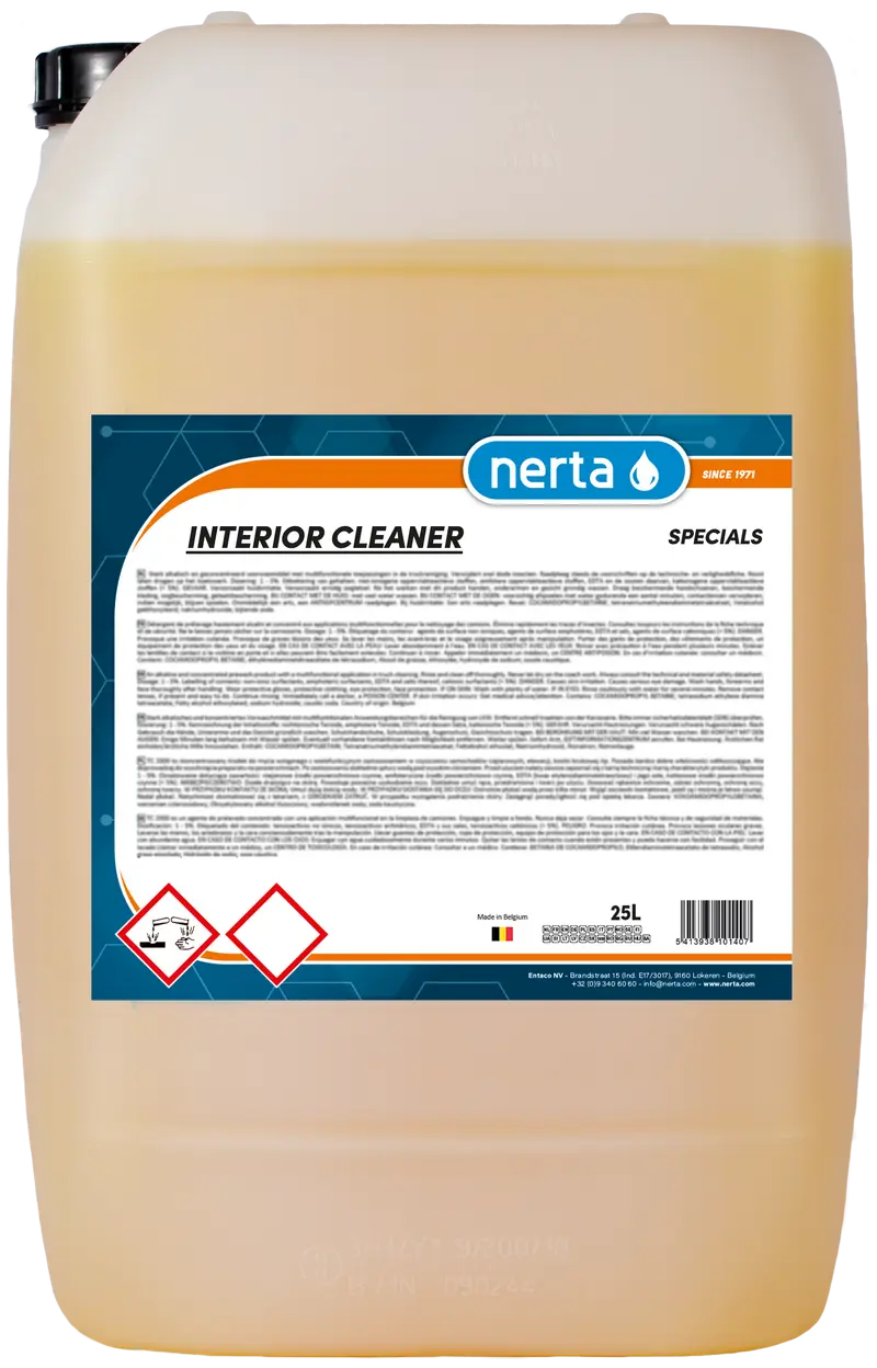 Упаковка продукции Nerta 25л. INTERIOR CLEANER.