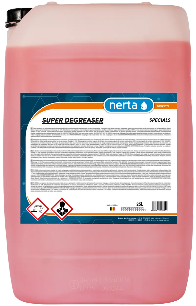 Упаковка продукции Nerta 25л. SUPER DEGREASER.